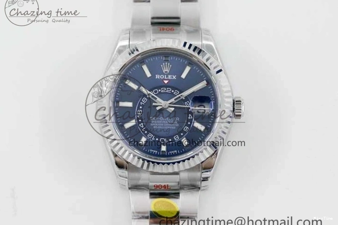 MiroTime 1222 FashionForward Sky-Dweller 326934 904L SS Noob 1:1 Best Edition Blue Dial on SS Bracelet Asian 23J to 2402